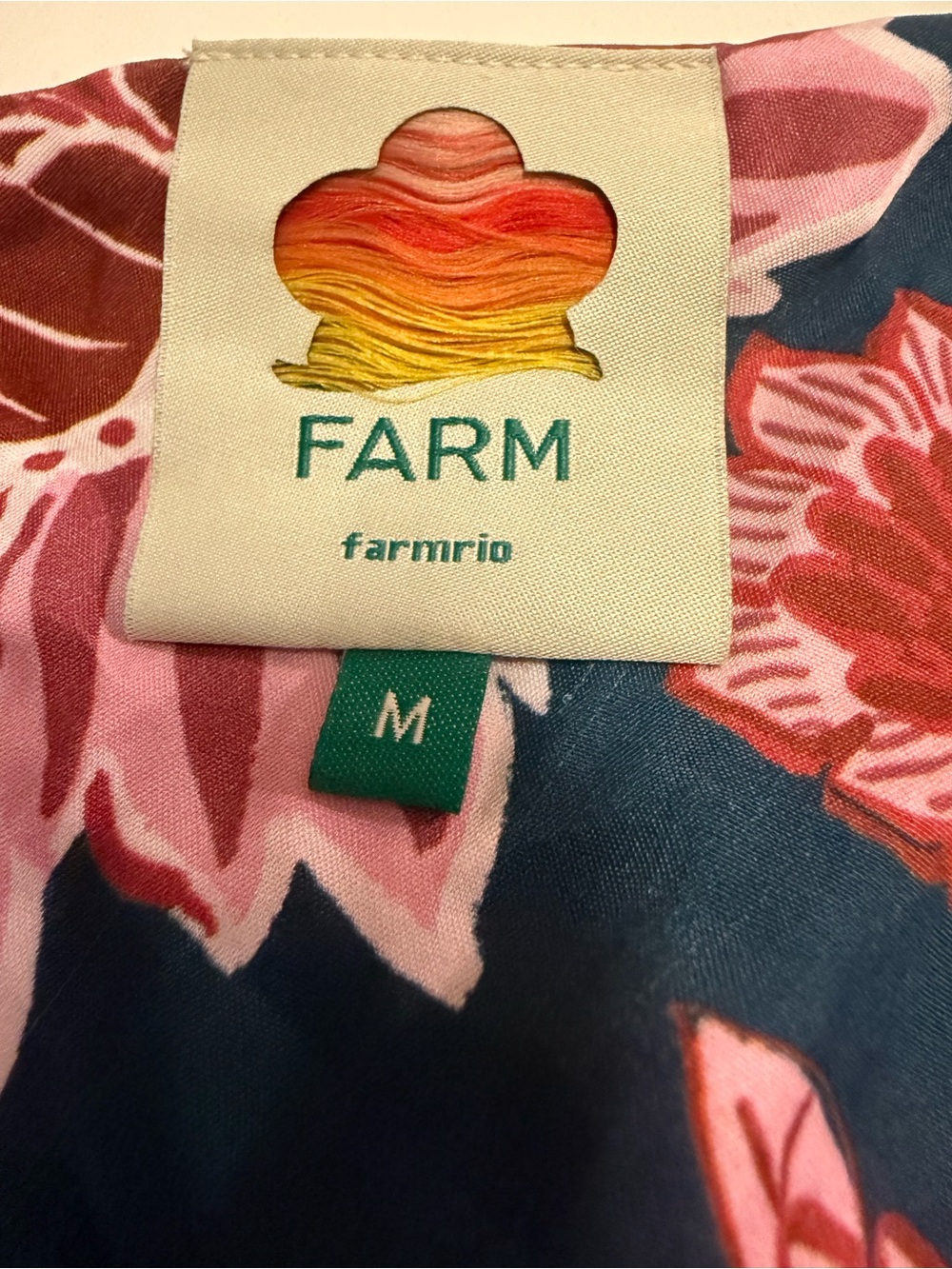 FARM Rio Teal Maxi Dress with Pink Floral Print - Picture 8 of 8